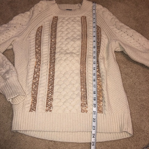 J Crew Merino Wool Cable Knit Sequin Sweater - Picture 12 of 13